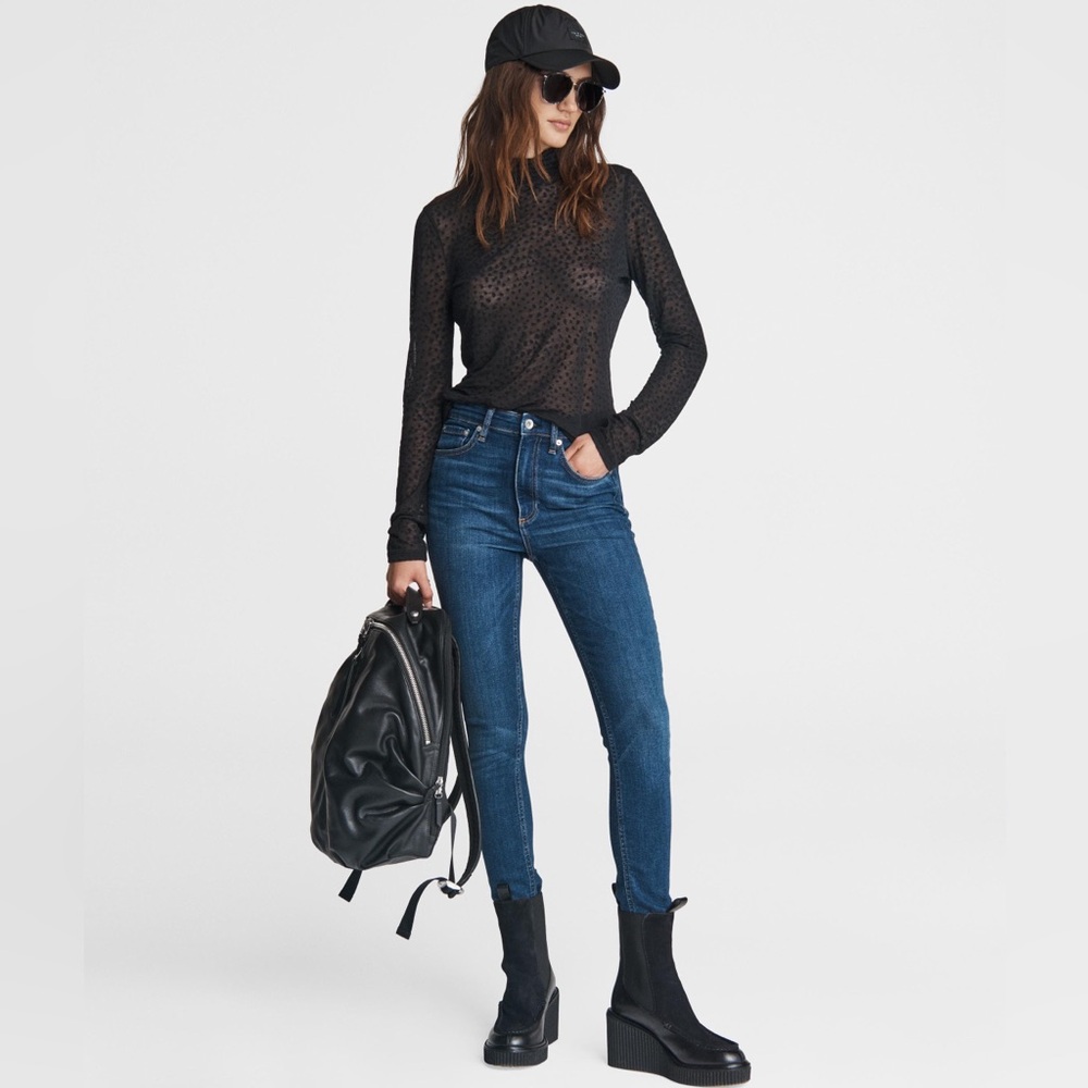 Rag & Bone Nina High-Rise Skinny -Slim Fit Ankle Jean (color: jasper) (size: 25)